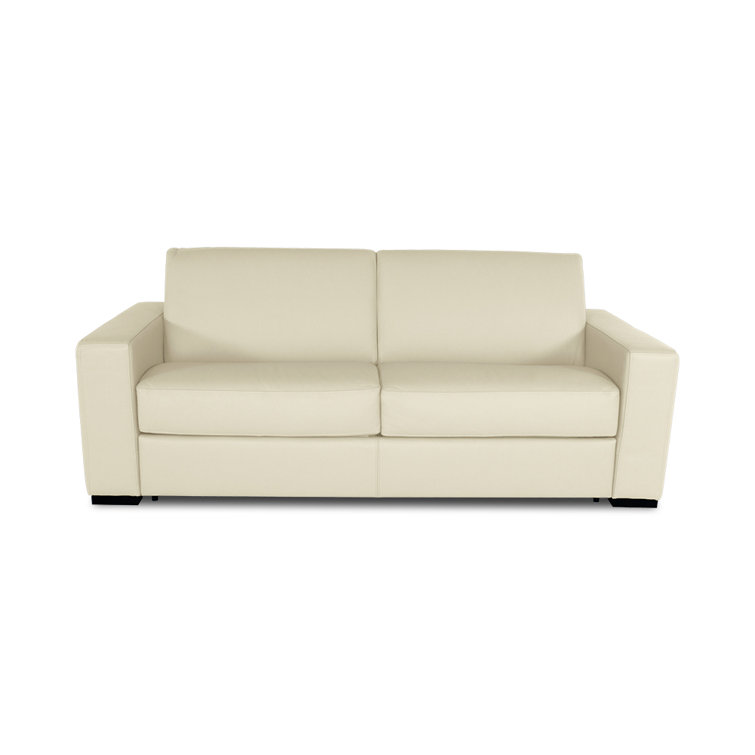 Cappella 85" Italian Top Grain Leather Queen Sofa Bed with Memory Foam Mattress