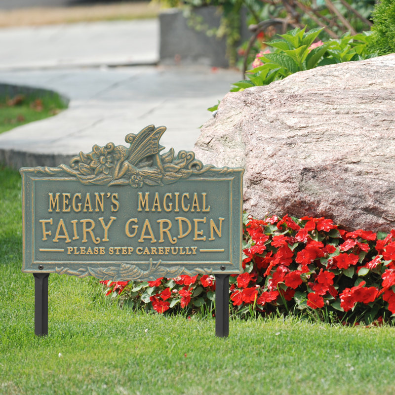 My Fairy Garden Personalized Lawn Plaque, Bronze Verdigris, Yes