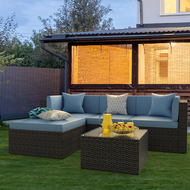 Canapé modulaire en osier pour patio