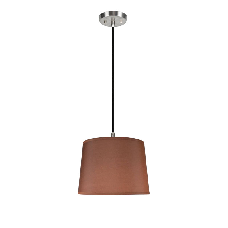 Luminaire suspendu 1 lumière à cône simple Carina, H 10 po x l 14 po x P 12 po, Marron foncé