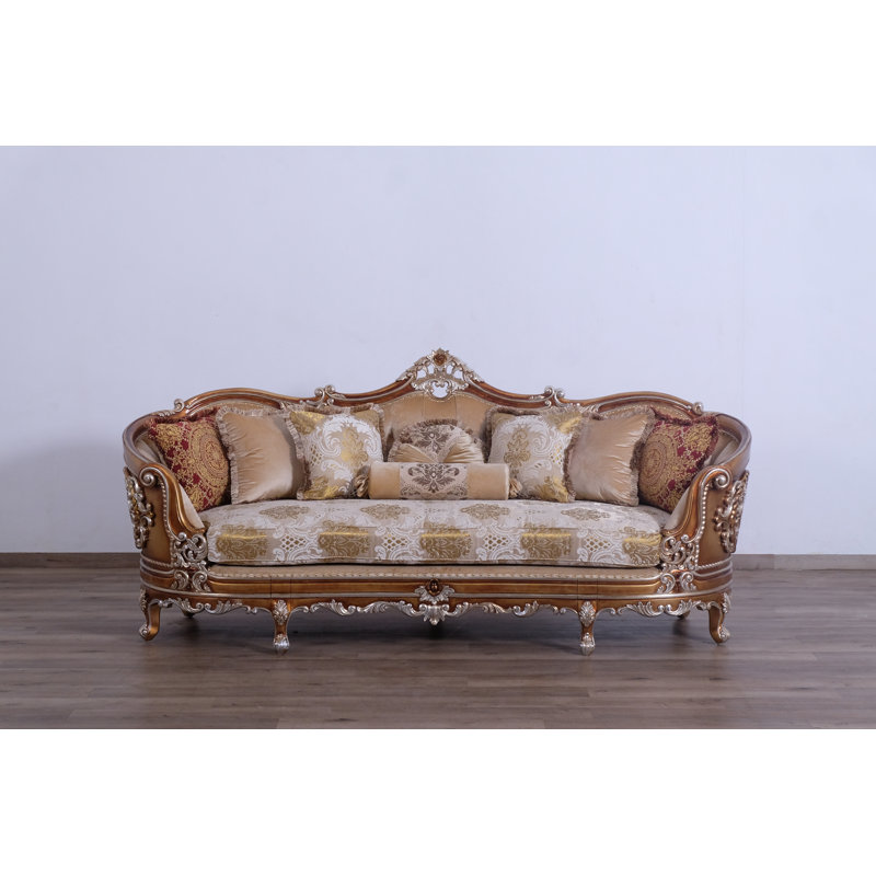 Saint Germain Velvet Sofa, Gold/Beige/Light Brown Velvet