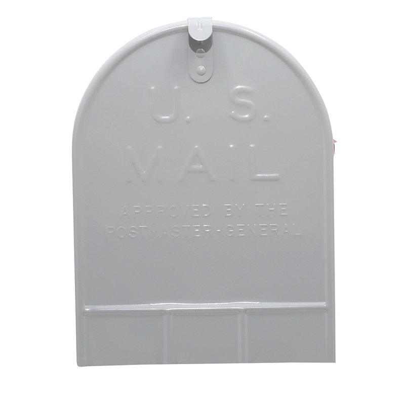 Gray Extra-Large Galvanized Steel Post-Mount Mailbox
