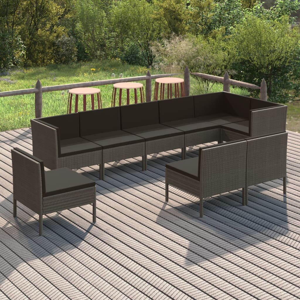 8-Sitzer Lounge-Set Jelah aus Polyrattan mit Poster