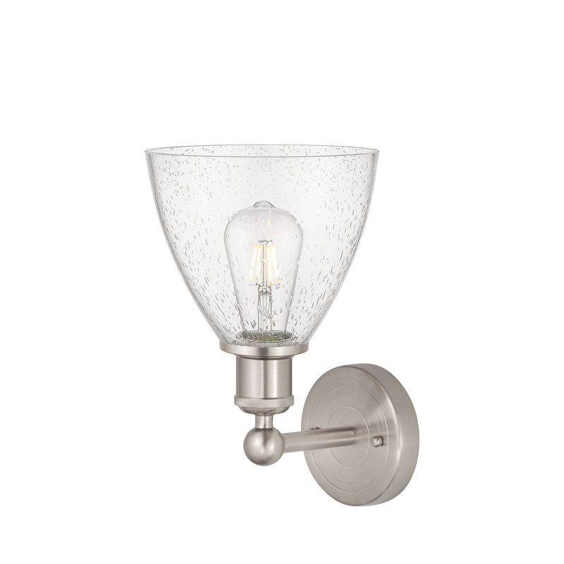 Carmichaels Armed Sconce, Seedy, Brushed Satin Nickel
