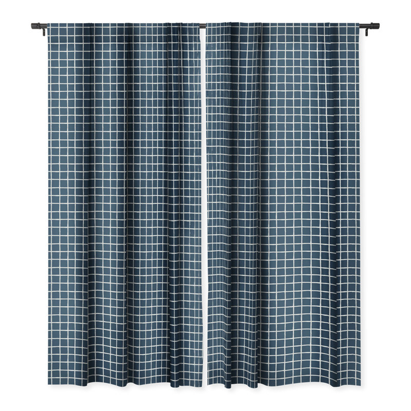 Brylon Blackout Curtain Pair, 50" W x 96" L, Navy