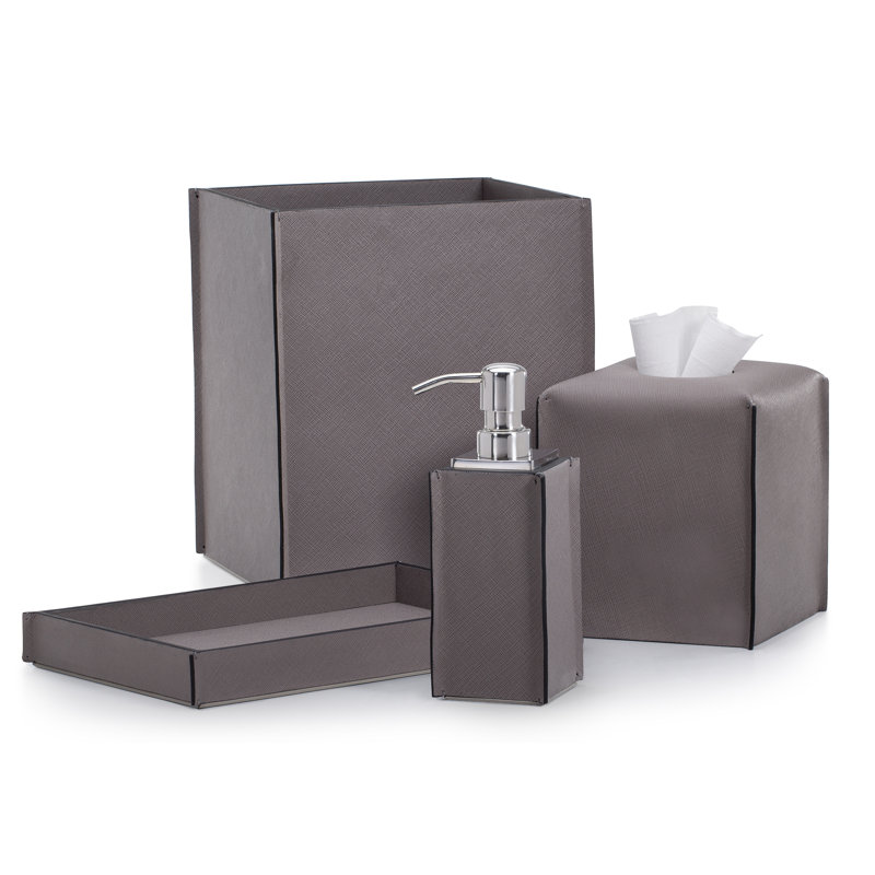 Piega Saffiano Bathroom Tray, Gray