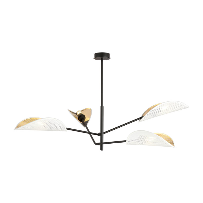 4 - Light Chandelier, White/Gold