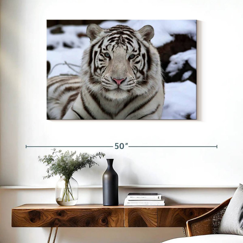 Brampt Glorious White Tiger, 26" H x 39" W