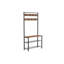 Meuble de couloir moderne avec structure en métal, finition chêne et noir, 33,9 po x 67,7 po x 11,8 po | 100% panneau de particules enduit de mélamine, 0,7 po d'épaisseur | Style industriel, fabrication durable, parfaite pour l'organisation de vestibu