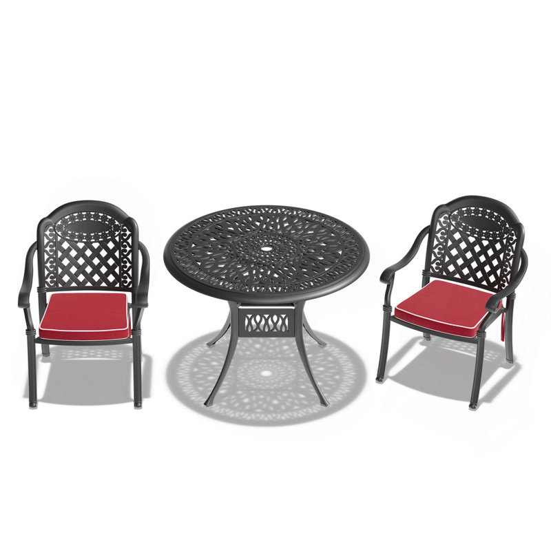 Simple Style Aluminum Outdoor Bistro Set,3-Piece