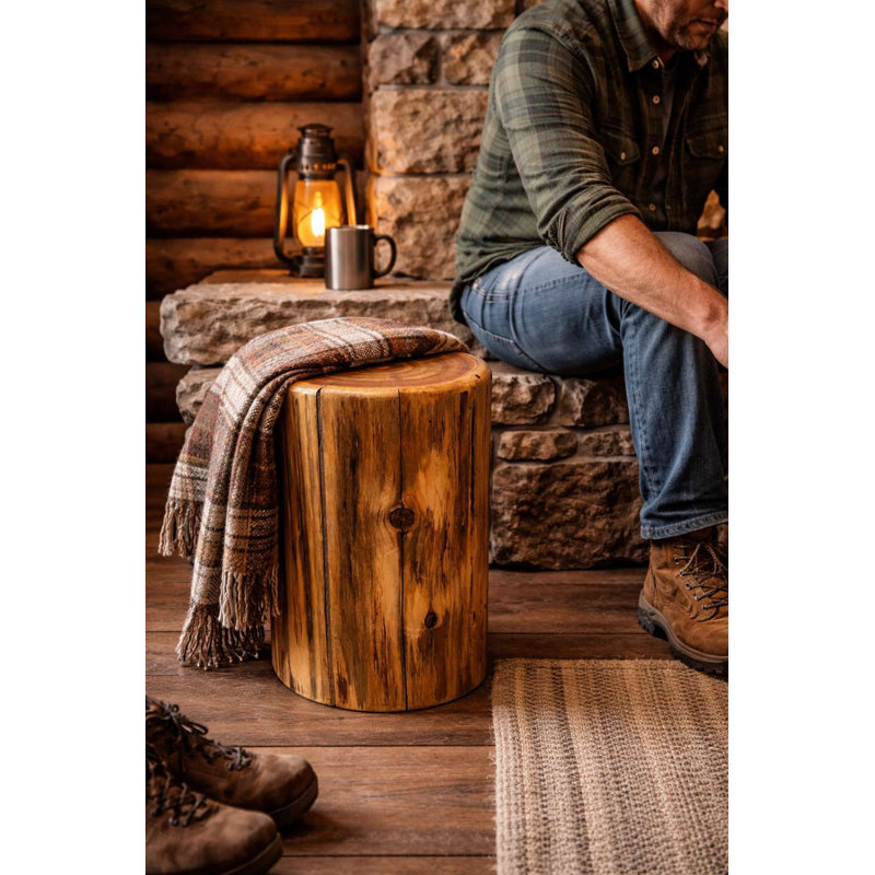 Souche de cèdre, support pour plante / table d'appoint / tabouret, 10 po x 18 po, vernis naturel transparent