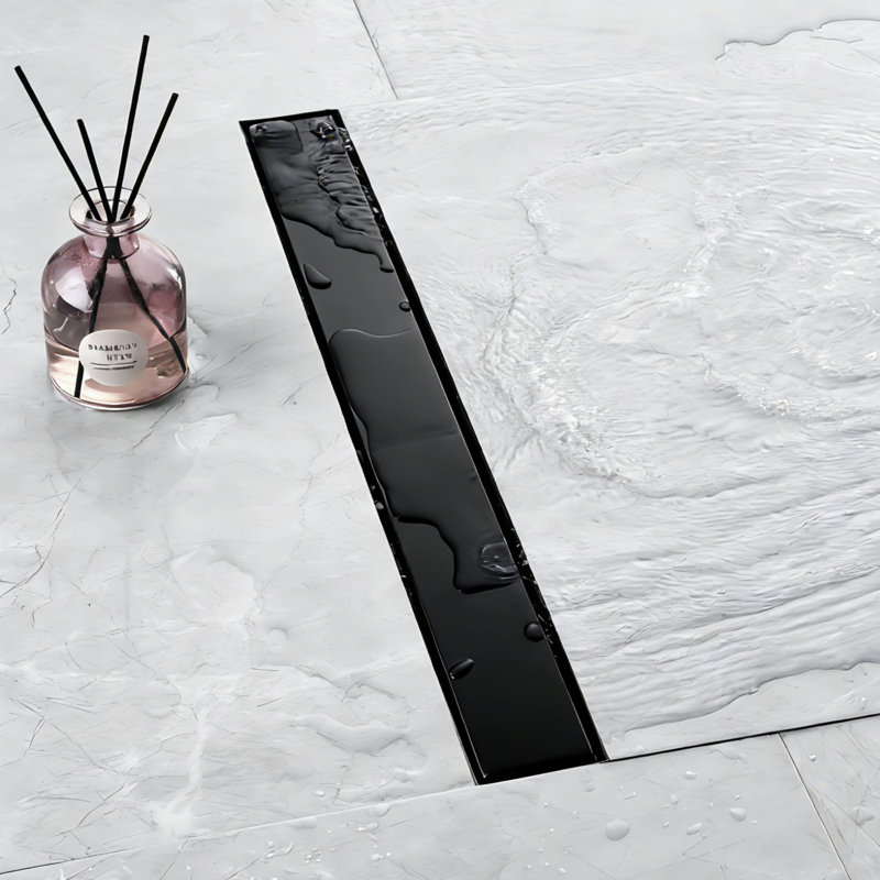 24 Inch Linear Shower Drain With Tile Insert Panel & Adjustable Feet Stainless Steel Shower Floor Drain Long Rectangle Shower Linear Drain With Hair Strainer