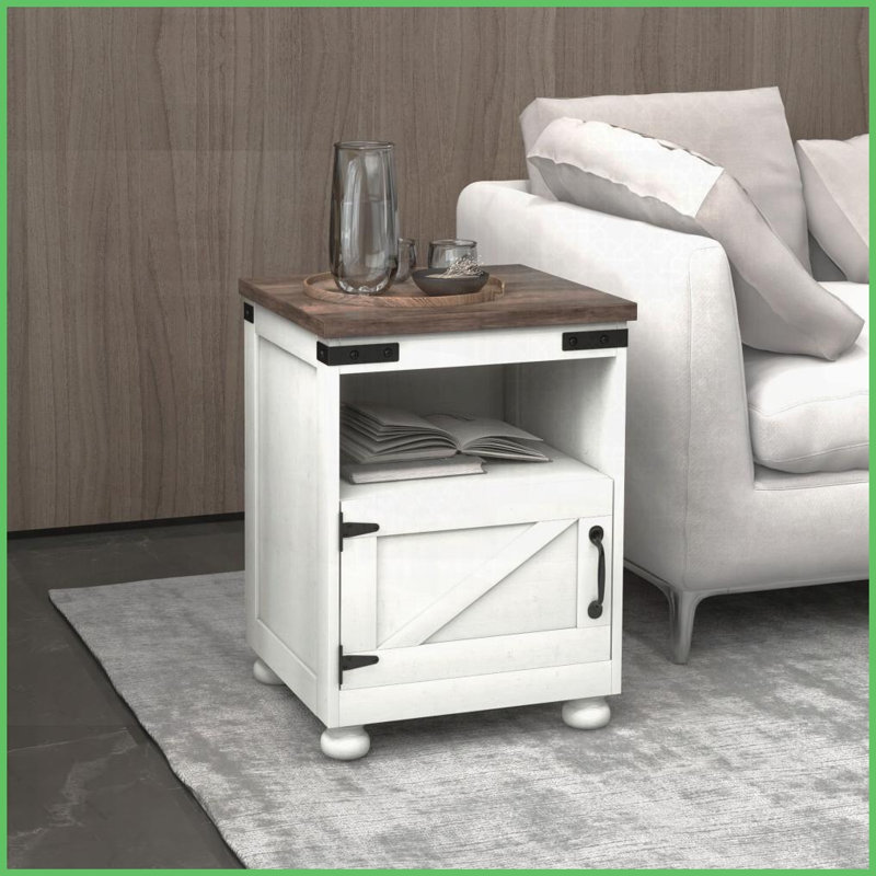 Table basse de salon blanche avec rangement, pieds en bois, surface facile à nettoyer et amp; Tablette / armoire polyvalente