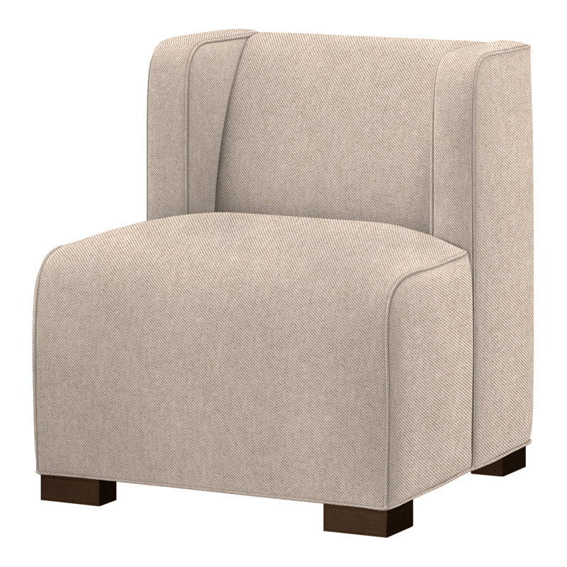Joan Linen Boucle Slipcovered Chair, Perigold Aspen Flannel Oatmeal, Expresso