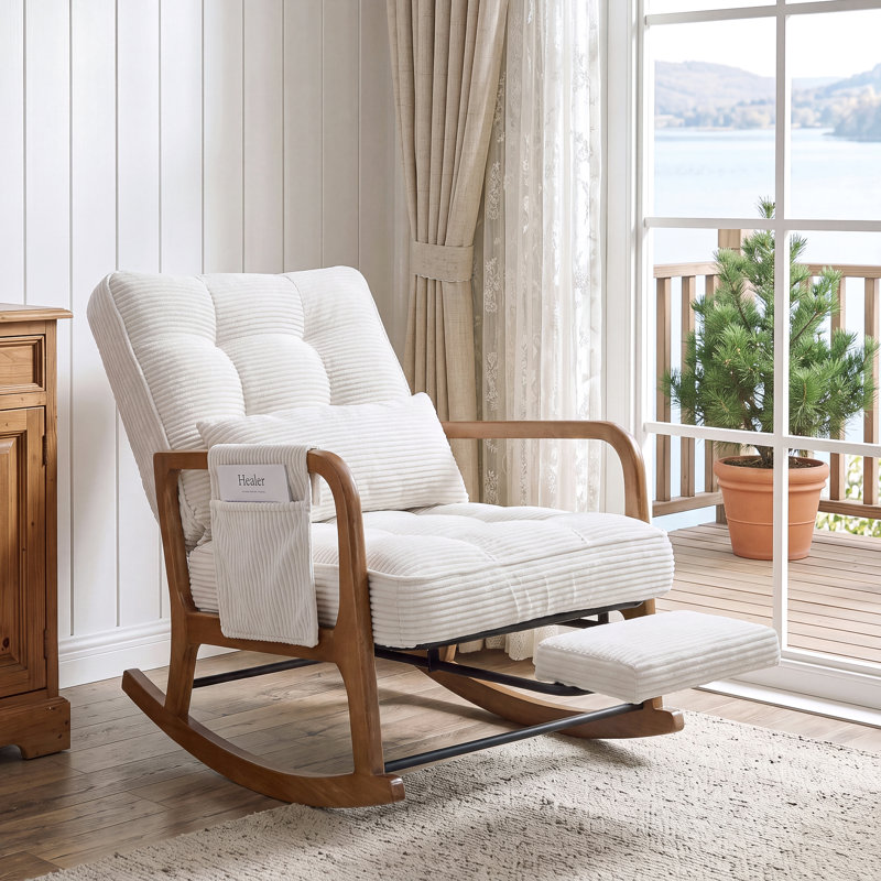 Solid Wood Rocking Chair, Green