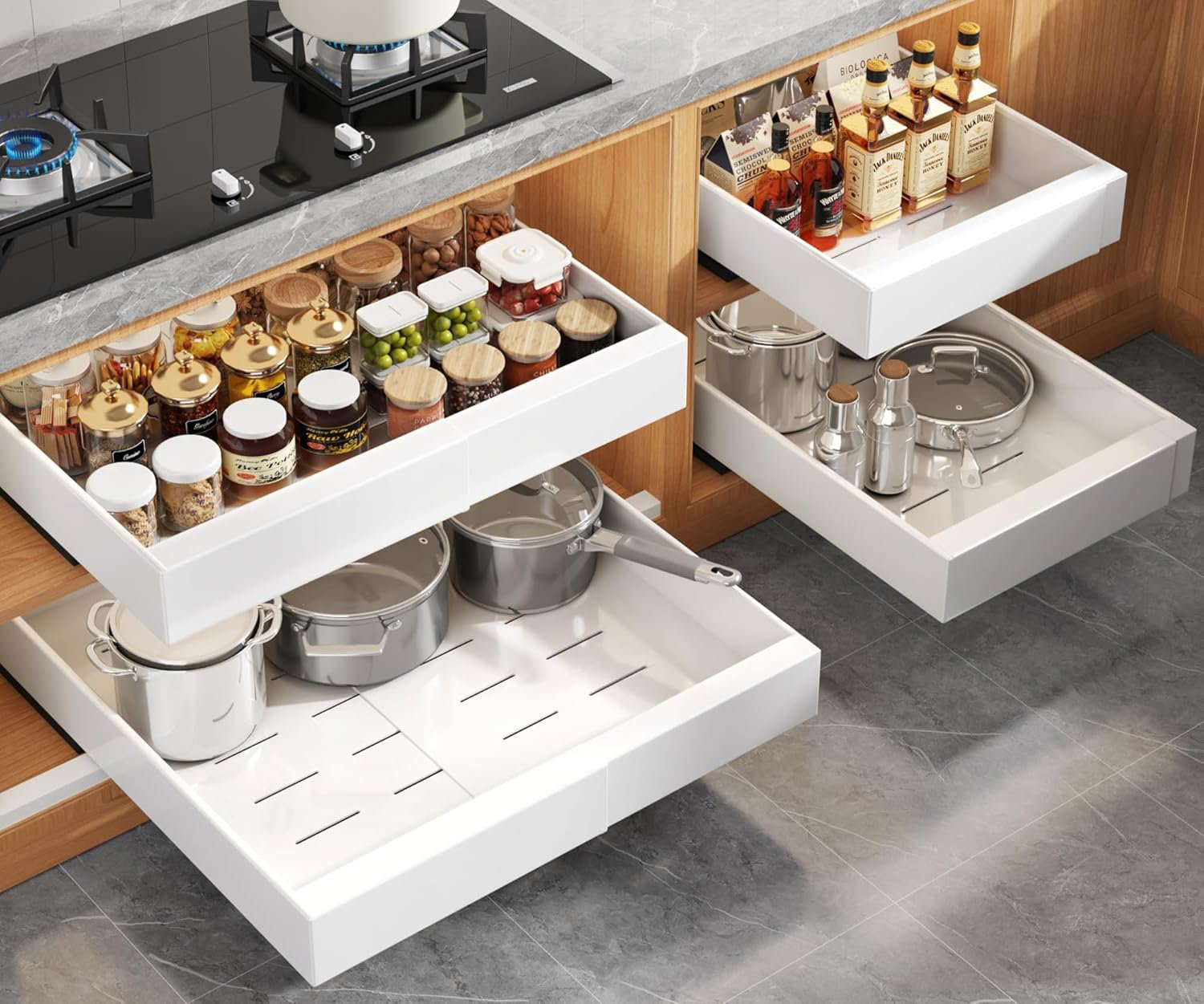 Rebrilliant Expandable Pull-Out Cabinet Storage Device | Wayfair