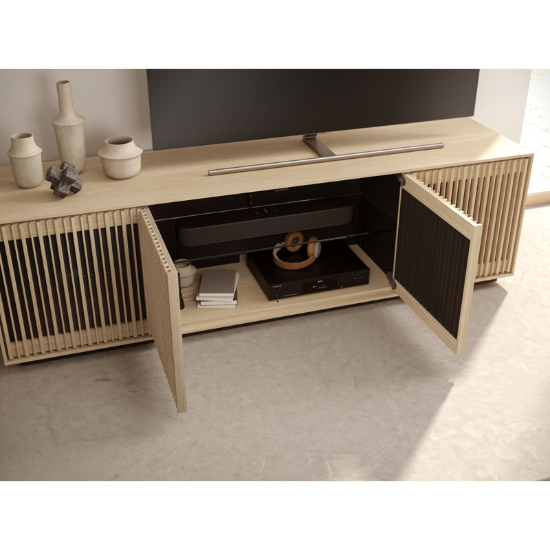 Profile 4-Door Media Storage Cabinet, Washed Oak