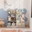 Bibliothèque, bibliothèque en bois à 4 niveaux pour petits espaces