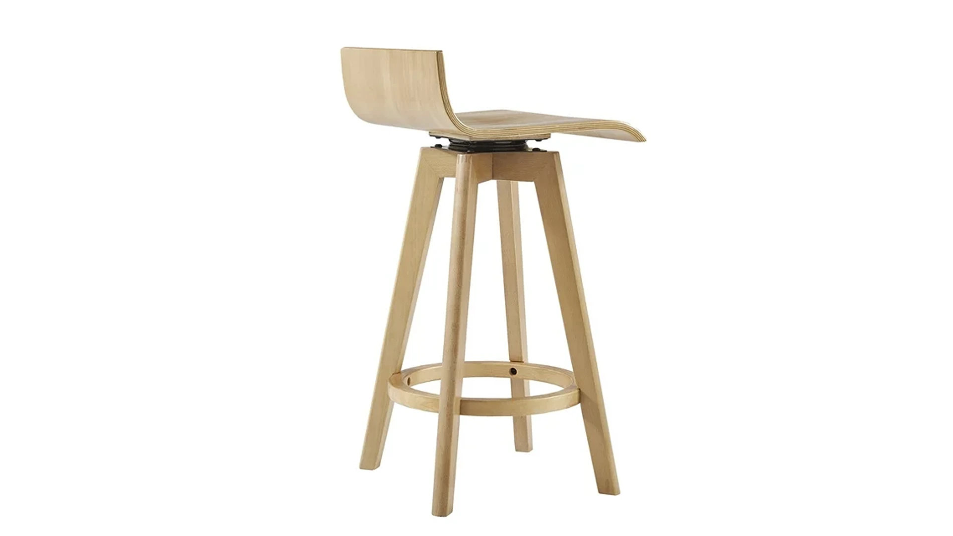 George Oliver Aleksi Modern Wood 24 Inch Swivel Counter Stool Set Of 2 Natural