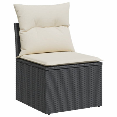 Garden Sofa Black PE Rattan Small UV-Resistant Materials