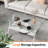 Rectangle Coffee Table With Tempered Glass Top And White Metal Legs, Modern Table For Living Room , Transparent Glass-753070546