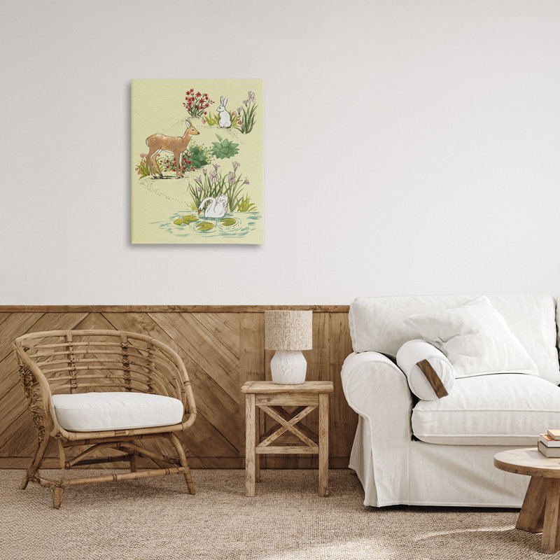 «Peaceful Spring Animals», toile par Grace Popp, H 20 po x l 16 po