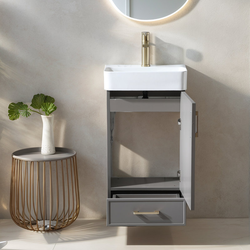 Ensemble de meuble-lavabo simple 18 po noir mat