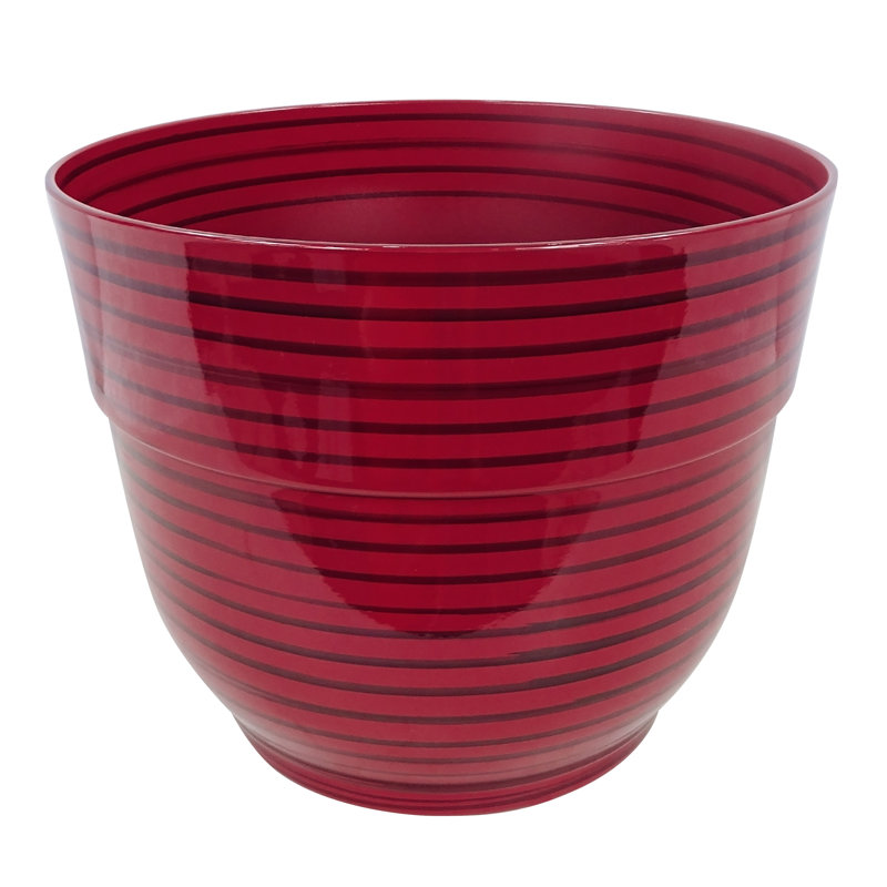 Jardinière ronde intérieure / extérieure, Rouge, H 11 po x l 13 po x P 13 po