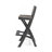 41.75" Outdoor Folding Acacia Wood Barstools With PE Rattan Backrest And Seat, Dark Grey Finish (Set Of 2)