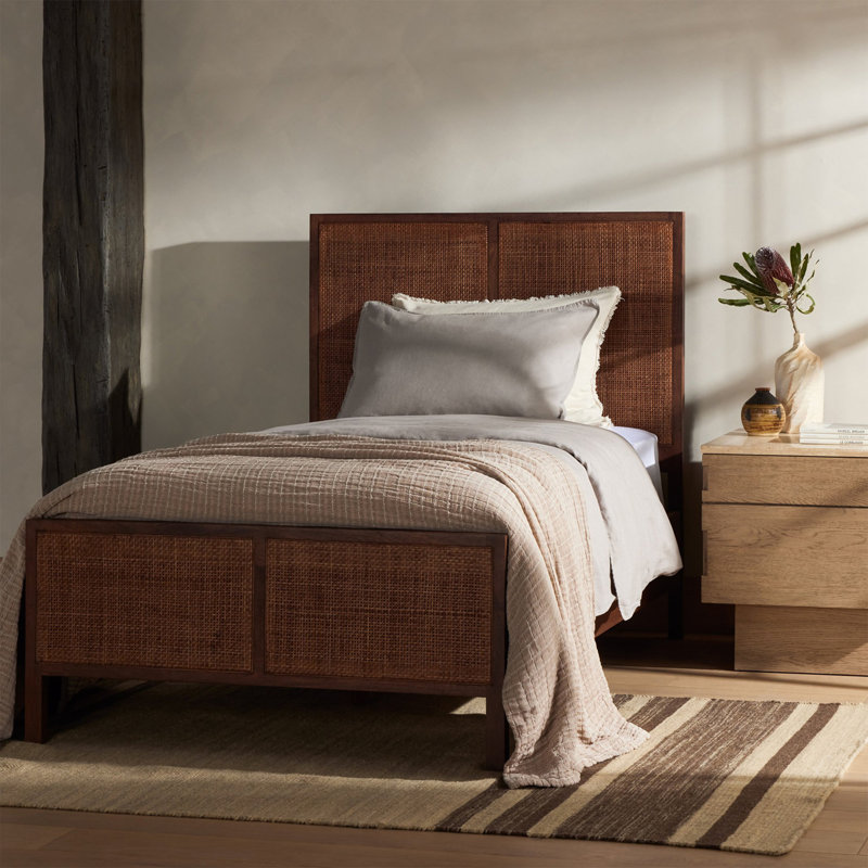 Nellie Cane Bed, Twin, Brown Wash