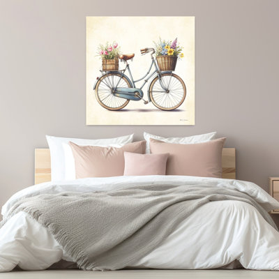 Contemporary Floral Bicycle I With Bicycle Bike Art