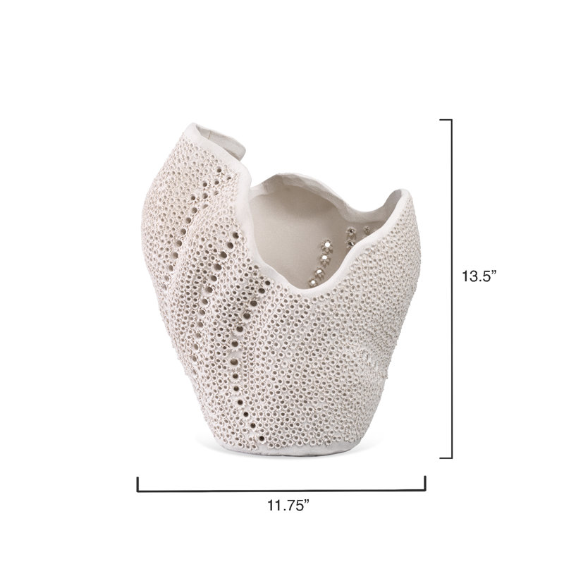Handmade Ceramic Table Vase, Matte White
