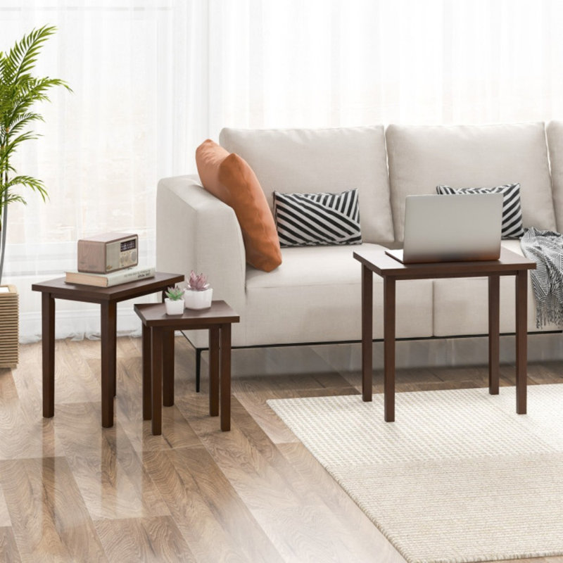 Ensemble de tables d'appoint 3 pièces Farmhouse, Noyer