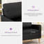 65" Black Faux Leather Sofa