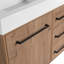 Meuble-lavabo autoportant de 60 po avec lavabo double en résine blanche et 2 portes d'armoire à fermeture en douceur et 3 tiroirs ((KD-PACKING)