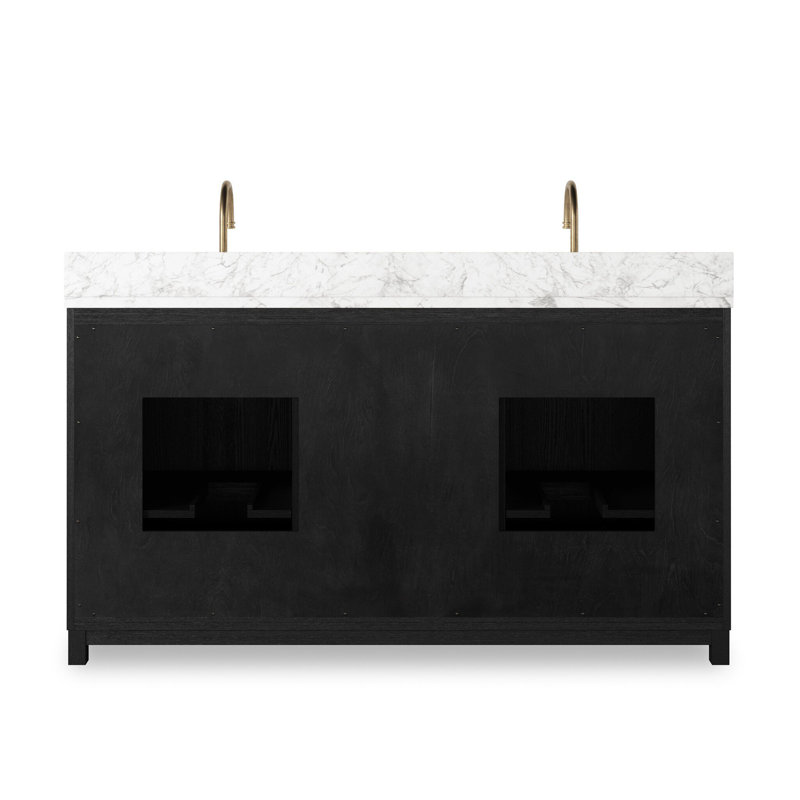 Millie Double Vanity-Satin Drifted Black Veneer, Black