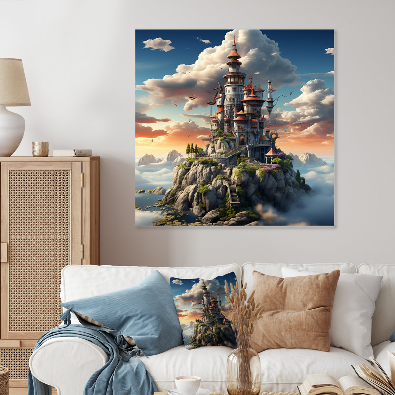 Fantasy Wizards Tower II - Fantasy Metal Wall Art, H 16 po x l 16 po