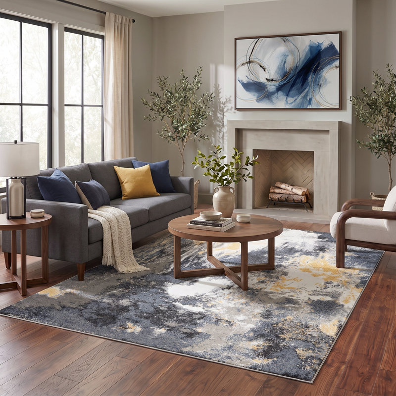 Zarhiya Abstract Indoor Rug, Rectangle 5'2'' x 7'7''