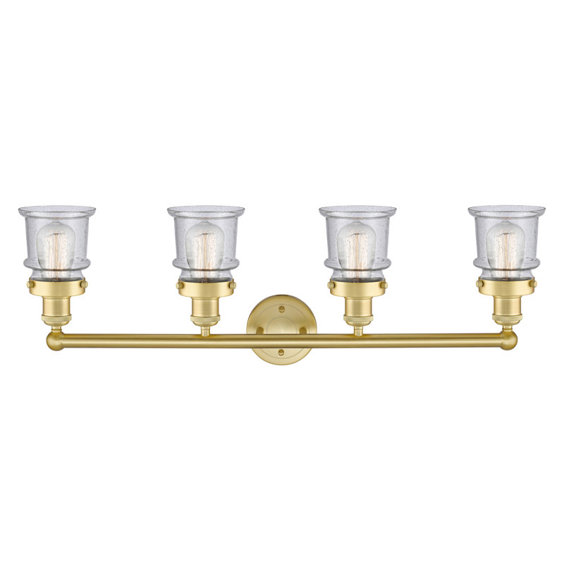 Petit luminaire pour salle de bain 4 lumières Cailen de la collection Edison, Granuleux, Or satiné