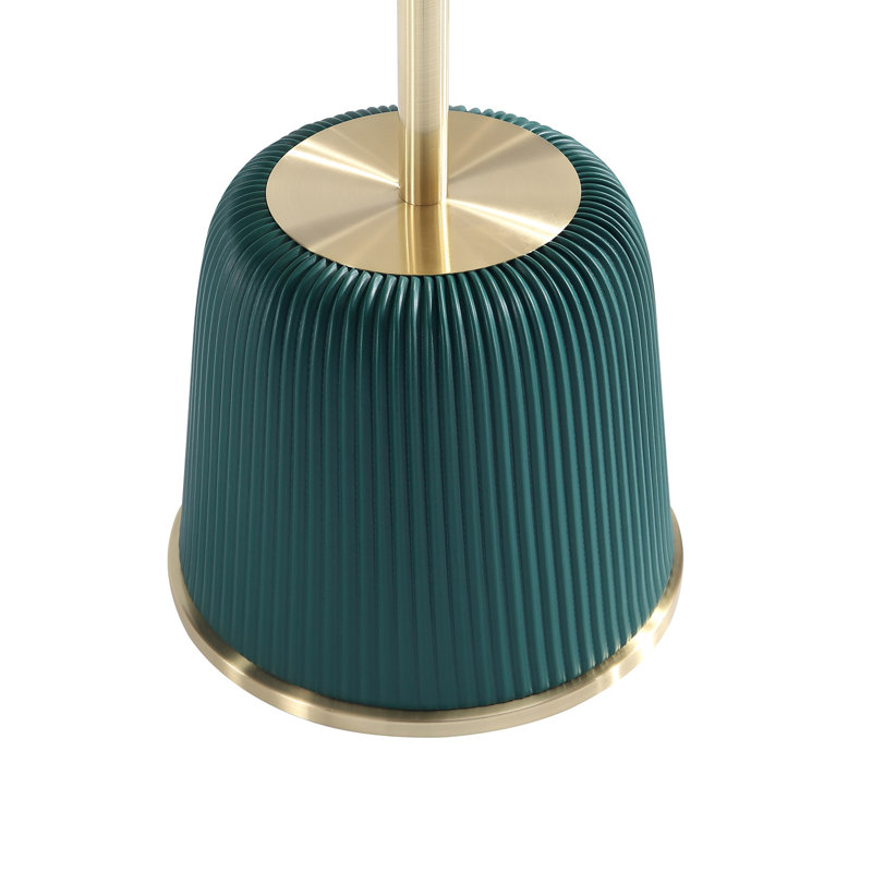 Ensemble de table de salon moderne 3 pièces avec base en acier inoxydable recouvert de cuir végétalien Anderson, Vert