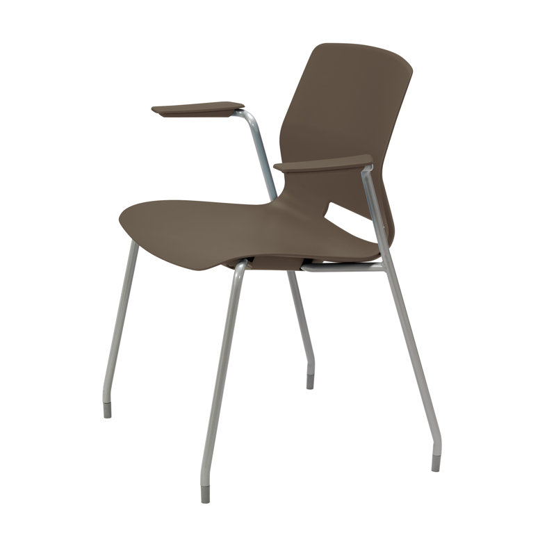 Chaise empilable Wille, Gris clair, Sans roulettes