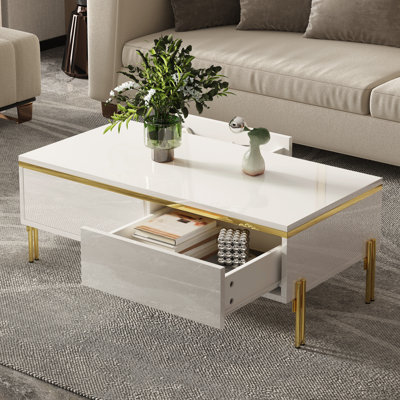 Coffee Table with 2 drawers black