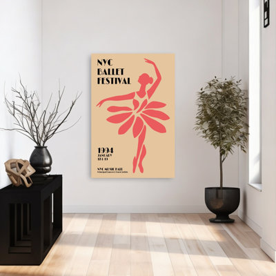 «Graceful Ballet Dancer Classic Elegant Minimalist City», reproduction d'art murale