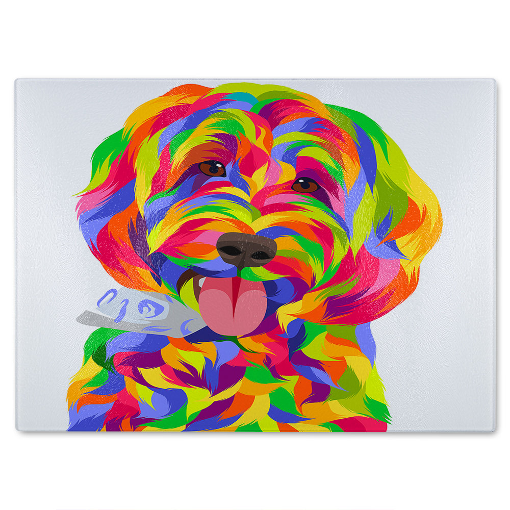 Animal Dog Illustration Pop Art Designer Glass Chopping Board