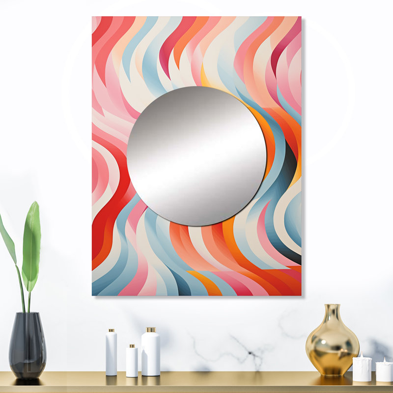Karcen coloré Op Art surréalisme I - miroir décoratif Op Art, grand miroir mural moderne, impression d'art en métal