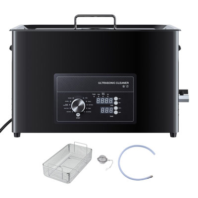 Nettoyeur à ultrasons 30L, nettoyeur à ultrasons professionnel avec commande à bouton, machine de nettoyage en acier inoxydable avec panier et boule de nettoyage, pour montres, rasoirs, bijoux, pièces de monnaie et plus