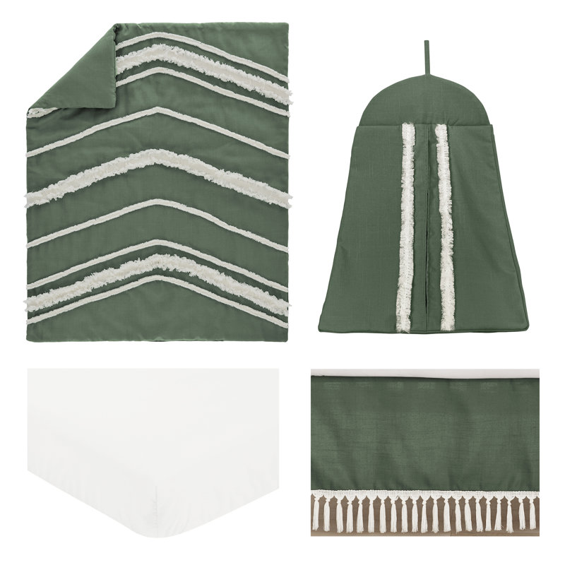 Ensemble de literie pour lit de bébé 4 pièces Boho Fringe