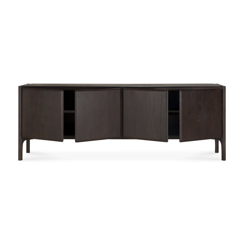 Pi 91'' W Solid Wood Sideboard, Dark Brown