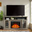 Meuble télé avec console de divertissement moderne avec foyer de 23 po pour téléviseur de 65 po ou moins avec espace de rangement ouvert et fermé, meuble télé-411033084-443640500