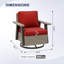 Chaise longue d'extérieur pivotante en osier avec coussins-460850389